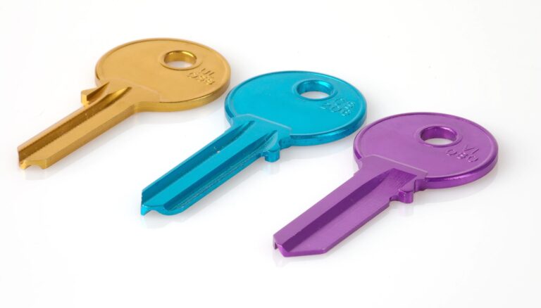 Three keys in a row Three colored keys