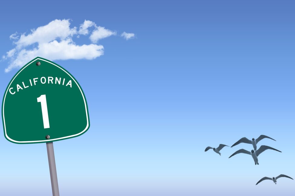 highway-1-1877975_1920 Pacific Coast Highway sign plus birds in the sky