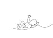 A semi-abstract line drawing of a baby